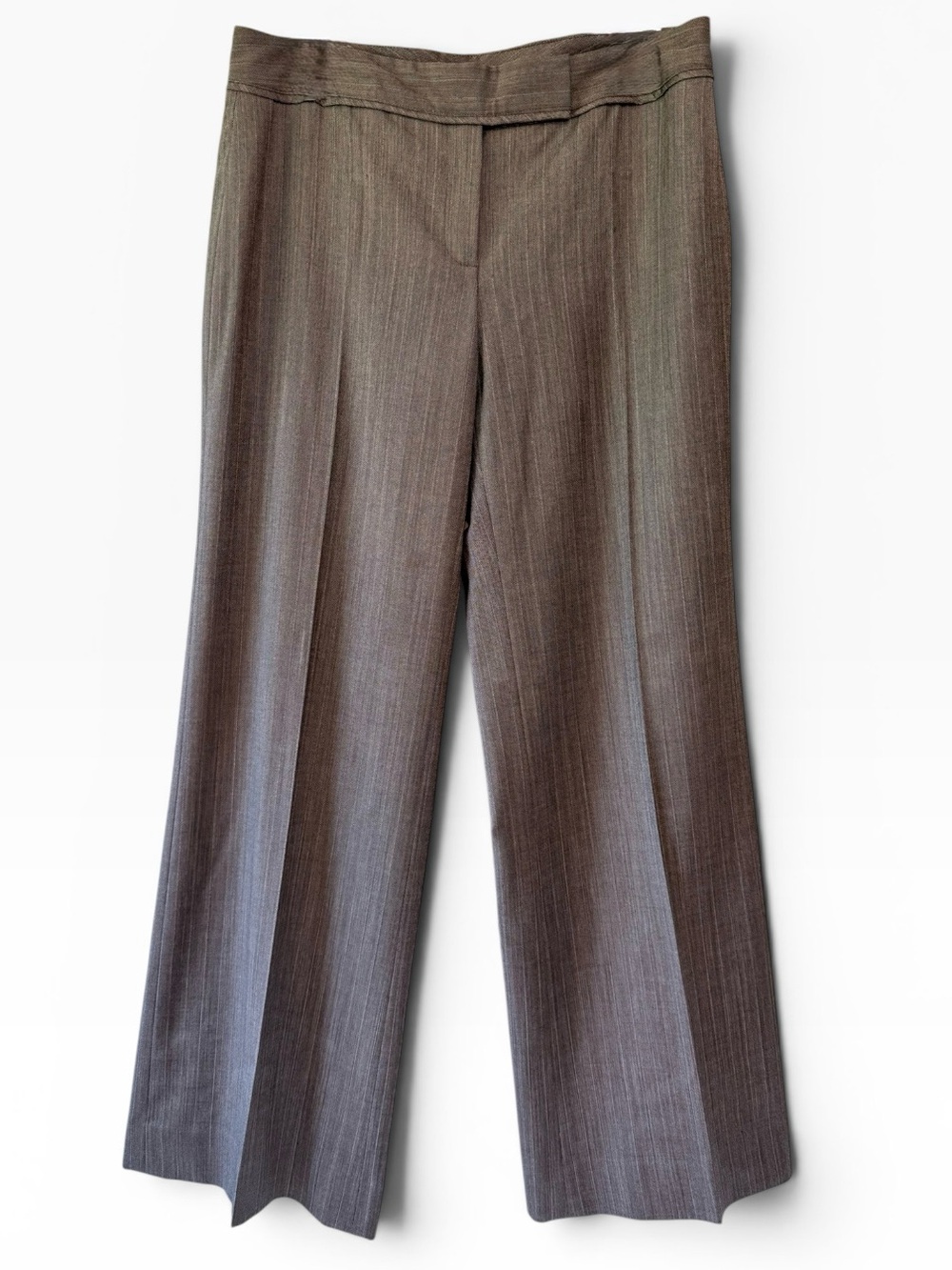 Classiques Entier Women's Pinstripe Straight-Leg Trouser Pants Brown